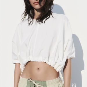 Zara Drawstring Ruched Top NWT